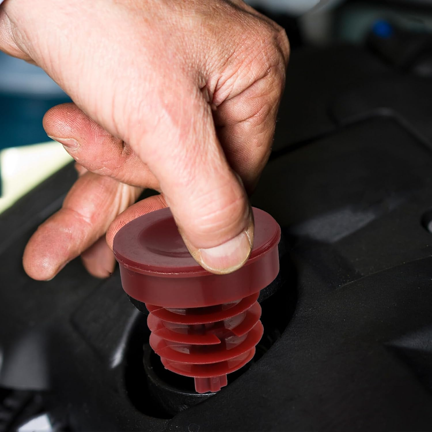 CVUTOVO 2Pcs Power Steering Reservoir Caps Compatible with Honda Civic Odyssey Crv Replacement Pump Plugs Wear-Resistant Auto Reservoir Covers image number 5