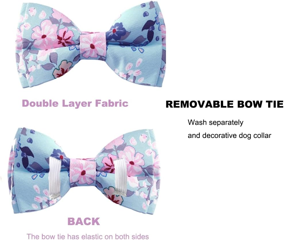 Dog Collar and Cat Collar with Bowtie, Adjustable Bow Tie Dog Collar with Safety Locking Buckle, Soft & Comfy Bowtie Dog Collar for Gift image number 7