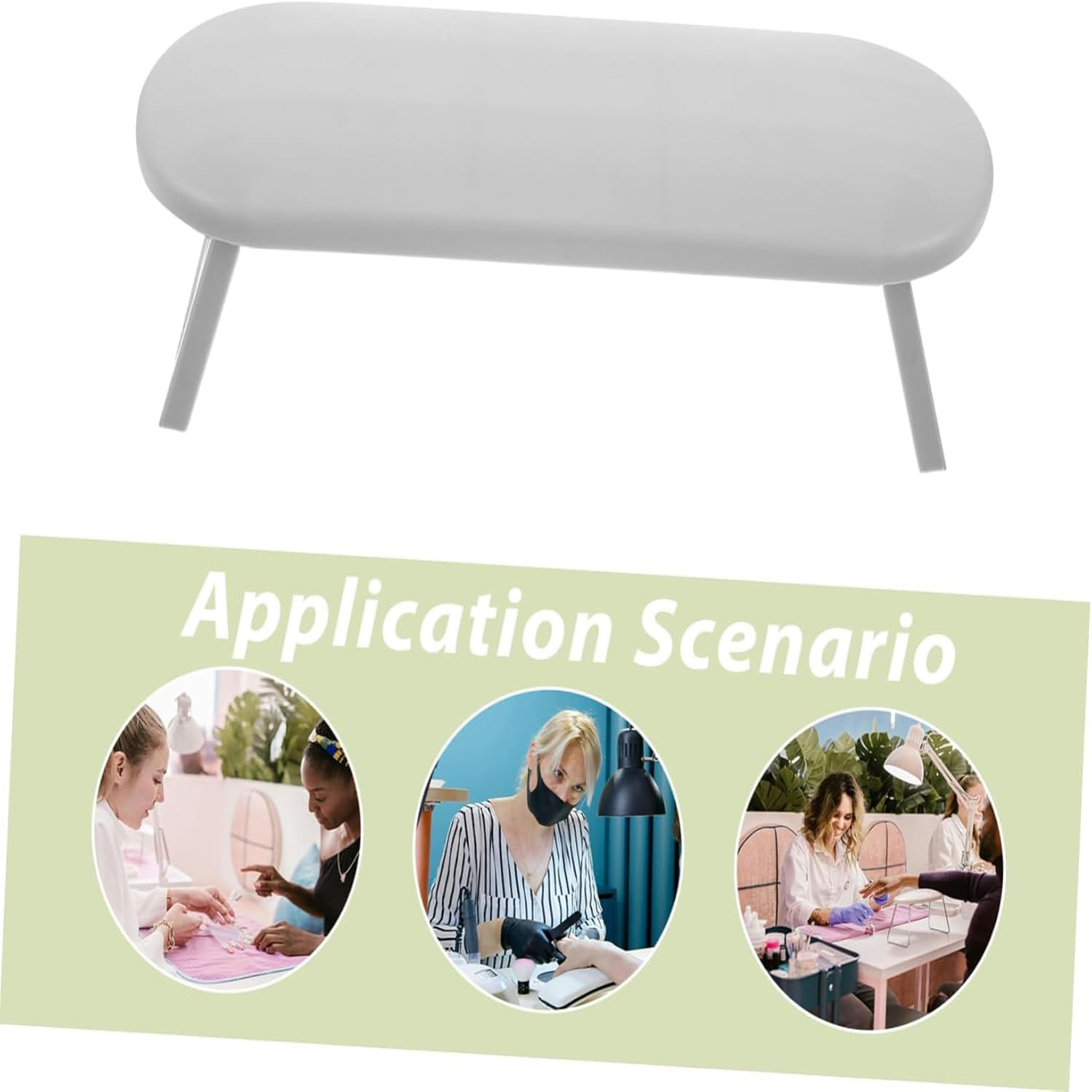 Nail Arm Rest,Foldable Portable Manicure Hand Pillow Arm Rest for Nail Practice, Desk Use and Spa - Ideal Nail Hand Support Pad-Light Gray image number 2