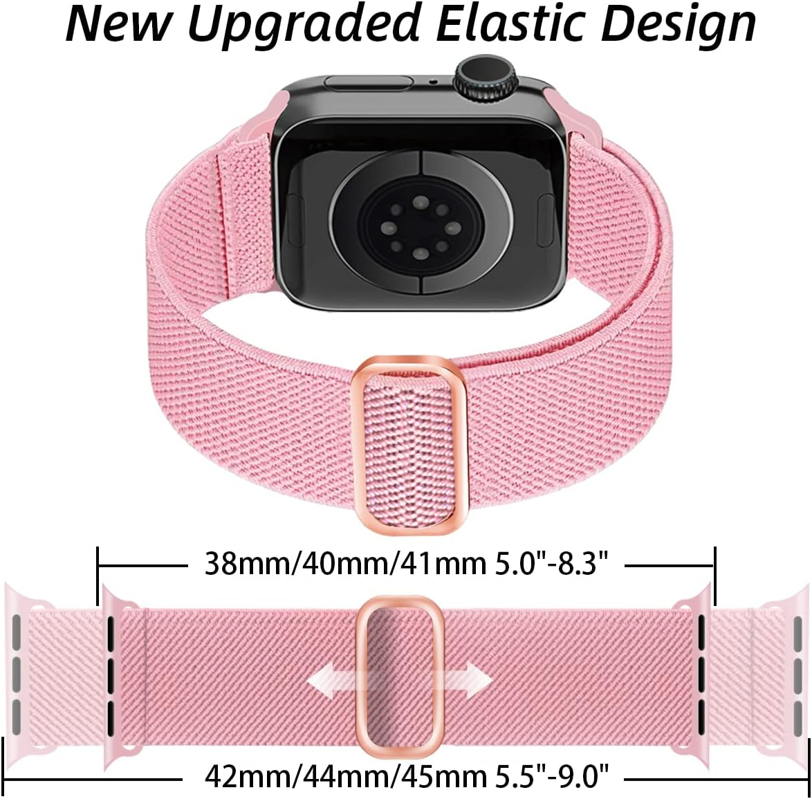 Chinbersky 5 Pack Watch Straps Compatible with Apple Watch Strap 38Mm 40Mm 41Mm 42Mm 44Mm 45Mm, Braided Elastic Stretchy Nylon Sport Solo Loop Band Replacement Straps for Iwatch Series 7/6/5/4/3/2/1