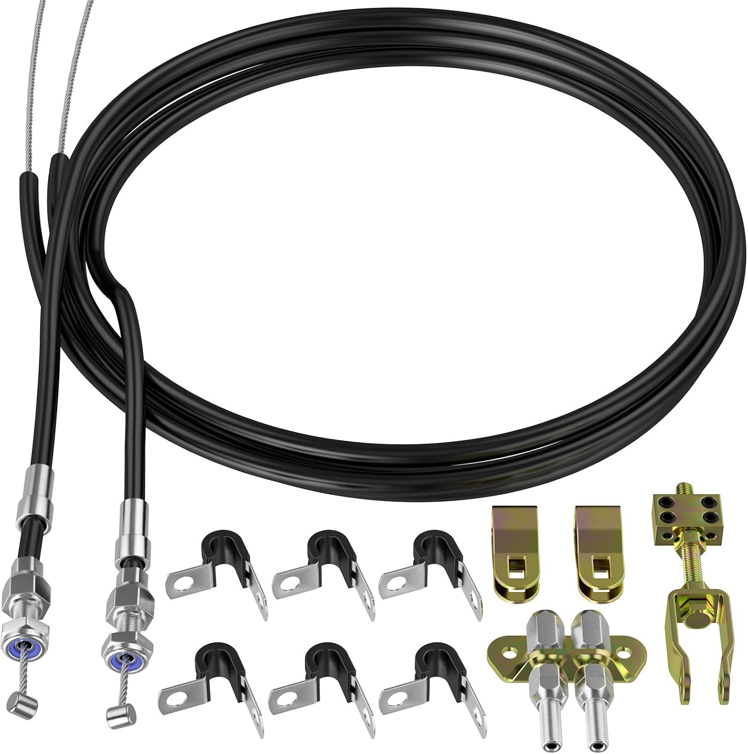 Universal 110-Inch Parking Brake Cable Kit - Emergency Brake Cable Kit 330-9371 Alternative for Lokar Floor Mount Units image number 2