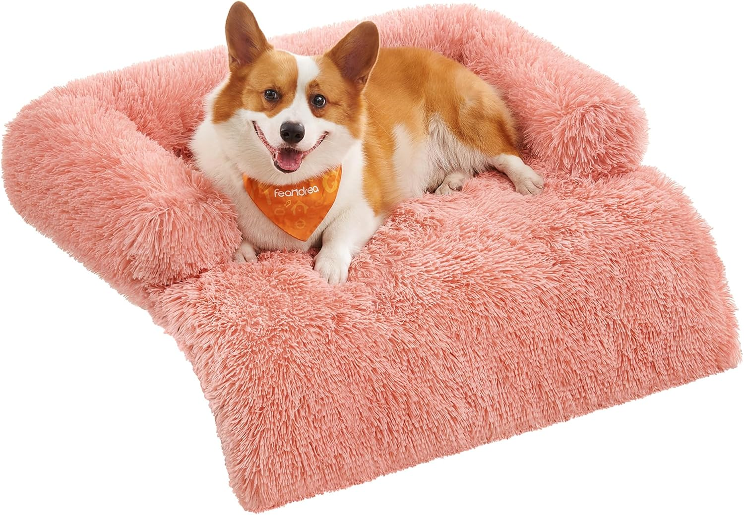 Feandrea Fluffyhug Dog Sofa Bed, Dog Sofa Cover, Calming Dog Bed, XXL, for Large Dogs, 122 X 95 X 18 Cm, Grey Ombr&eacute; PGW224G01