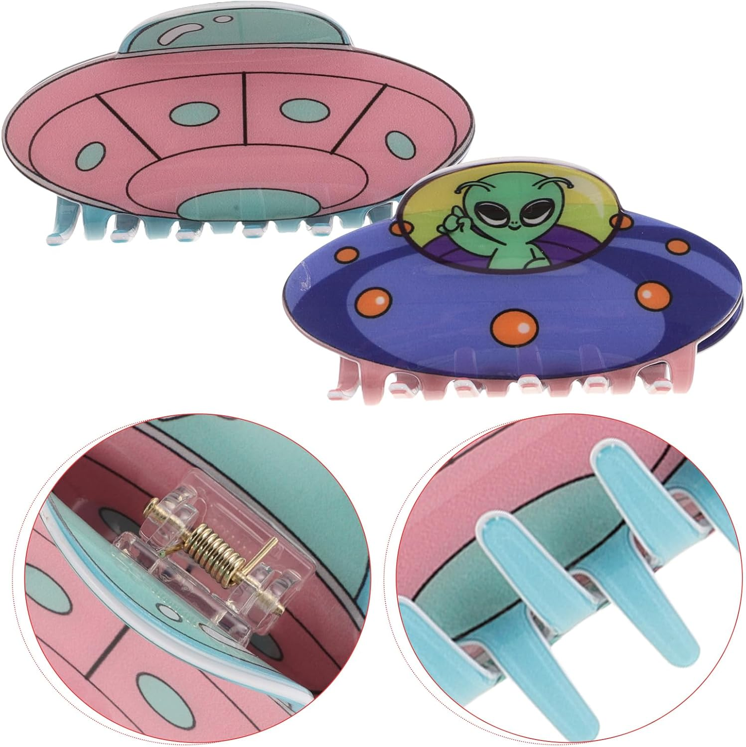 FOMIYES Pack of 2 Cute Alien Shaped Hair Clips, Hair Accessories for Women, Funny and Decorative Hair Clips, Thin Hair, Hair Clips image number 6