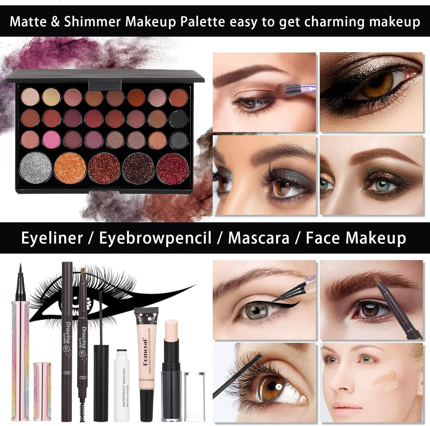 Professional Makeup Kit,Makeup Kit for Women Full Kit,Make up Kit for Meens Makeup Brushes Mascara Eyebrow Pencil Concealer Face Powder Primer Make up Set for Girls Beginners image number 4