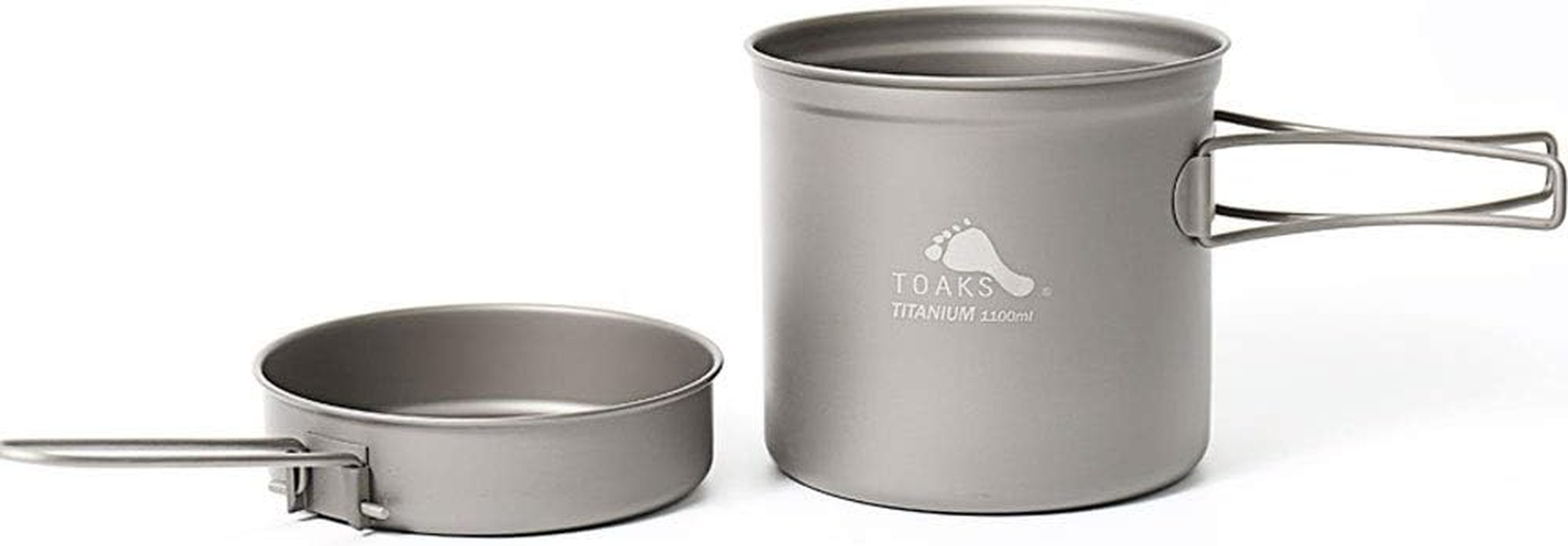 Toaks Titanium Outdoor Camping Pan, Hiking Cookware, Backpacking Cooking Picnic Bowl, Pot Pan Set, 1100Ml image number 4