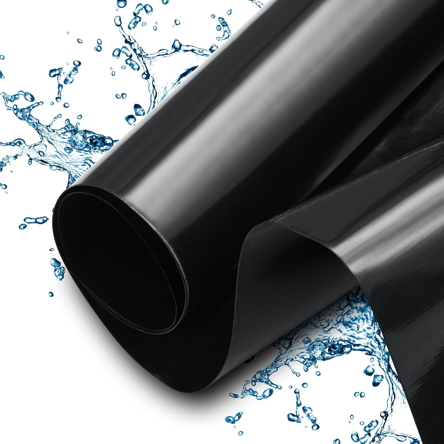 6Mx6Mx0.5Mm HDPE Pond Liner, Thick Heavy-Duty Garden Pool Underlayment Membrane &ndash; Black Waterproof Fish Pond Liner for Koi Ponds, Garden Streams, Waterfalls & Outdoor Landscaping (Extra Large) image number 4