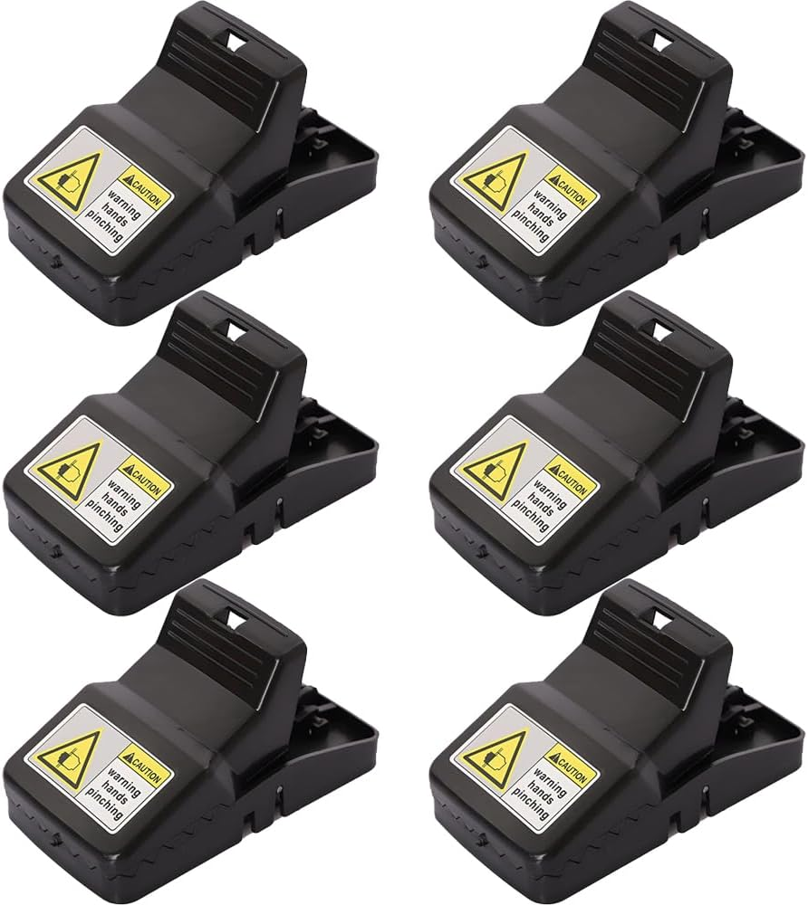 MTSDM 6 Pack Rodent Trap, 5.6 Inch Rat Traps for House Indoor Outdoor, Easy to Set Reusable Mouse Traps, Instant Kill Pest Control Double Spring Traps for Family Mouse Mice Rat Chipmunk Pest Control