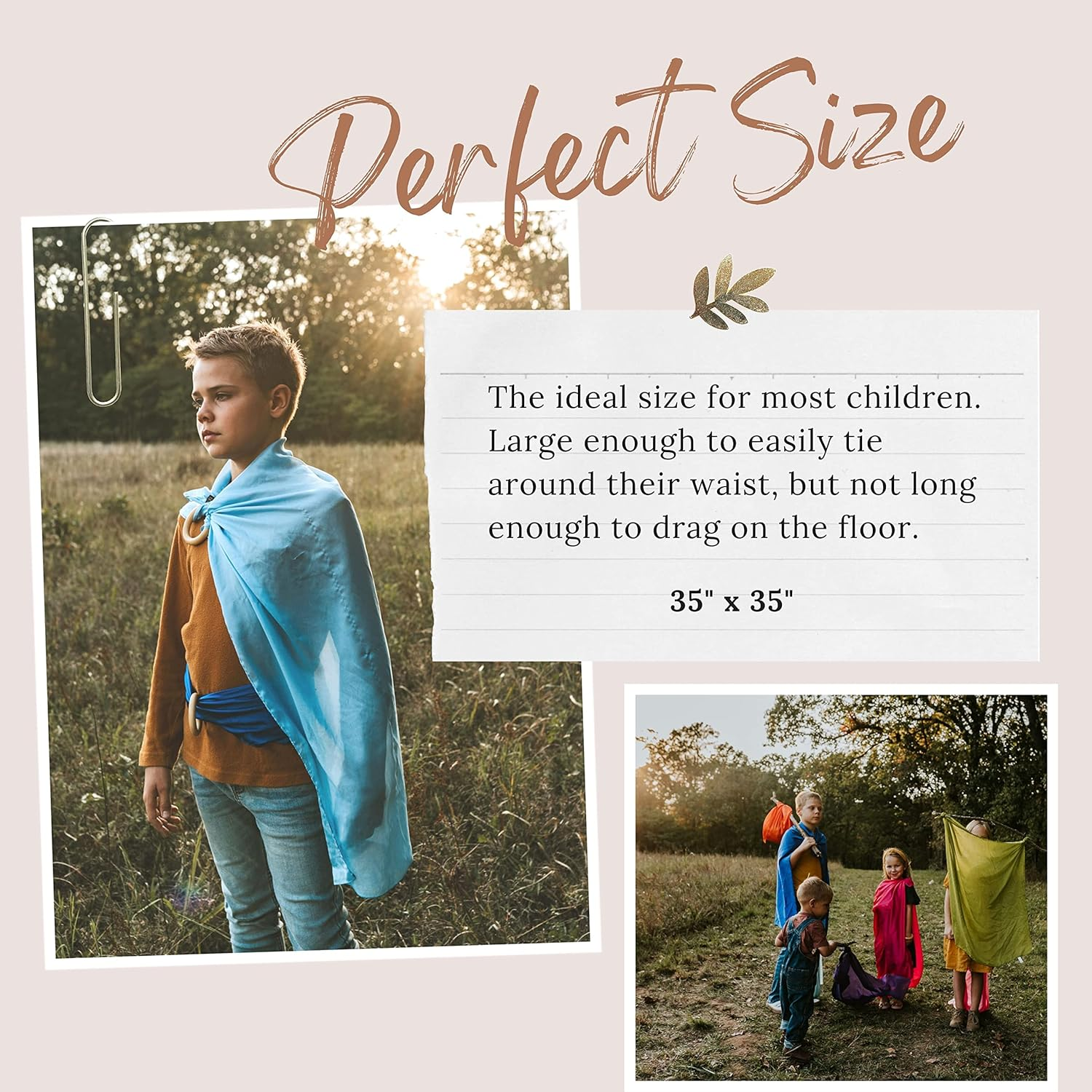 Melodie Naturals Play Scarves &ndash; Fun and Colorful Dress up Scarves for Kids &ndash; Ideal for Montessori and Waldorf Activities &ndash; 7Pc Vegan Play Silks image number 1