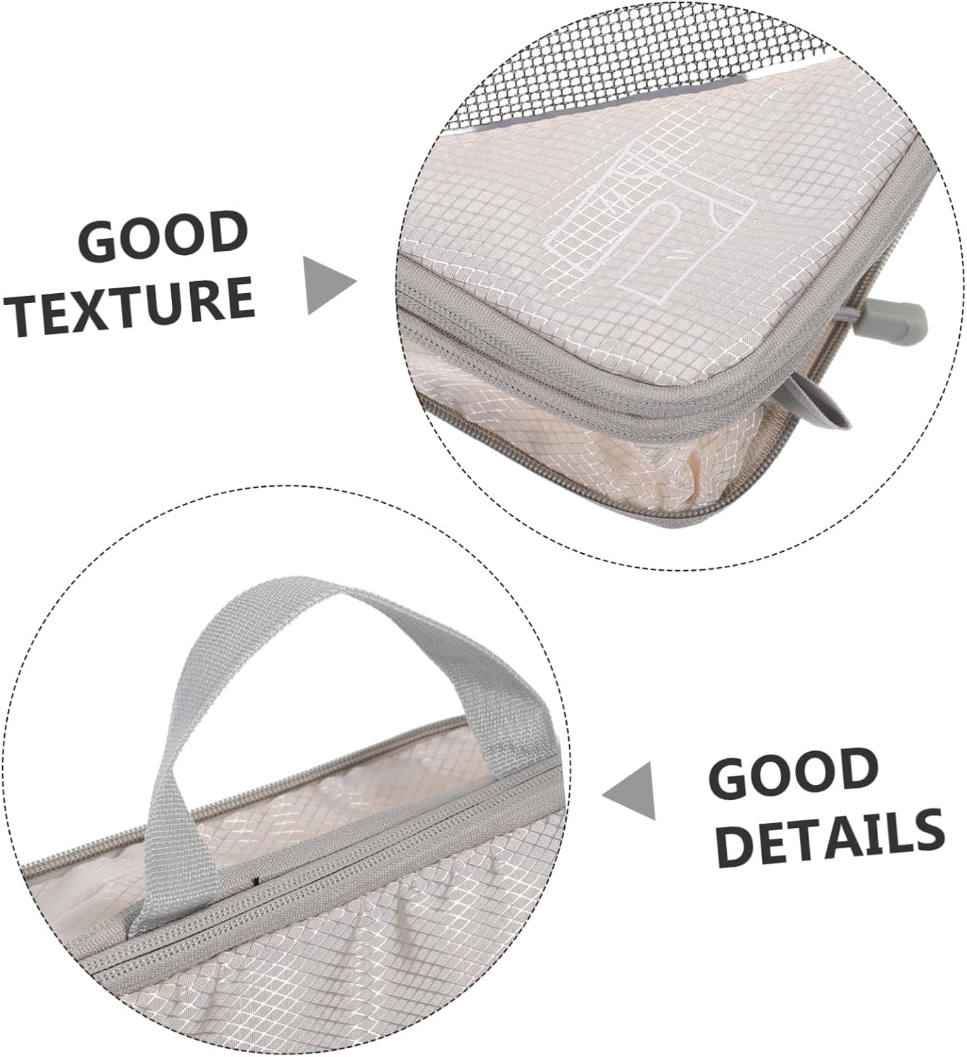 Hohopeti 3PCS Expandable Compression Packing Cubes for Suitcase Beige Travel Organizer Bags Lightweight Luggage Storage Bags for Clothes and Accessories image number 5
