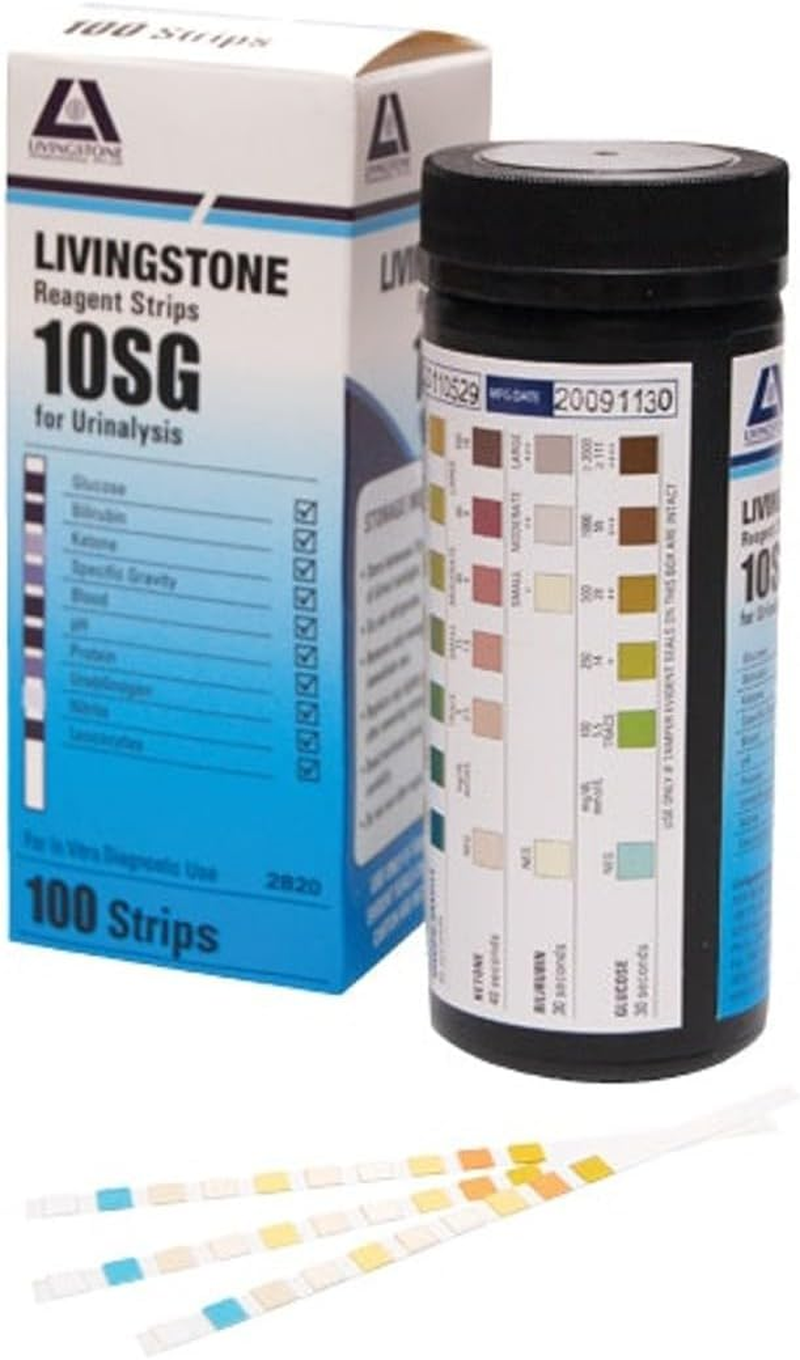 Livingstone Urine Reagent Multi Test Strips for Urinalysis (Pack of 100)