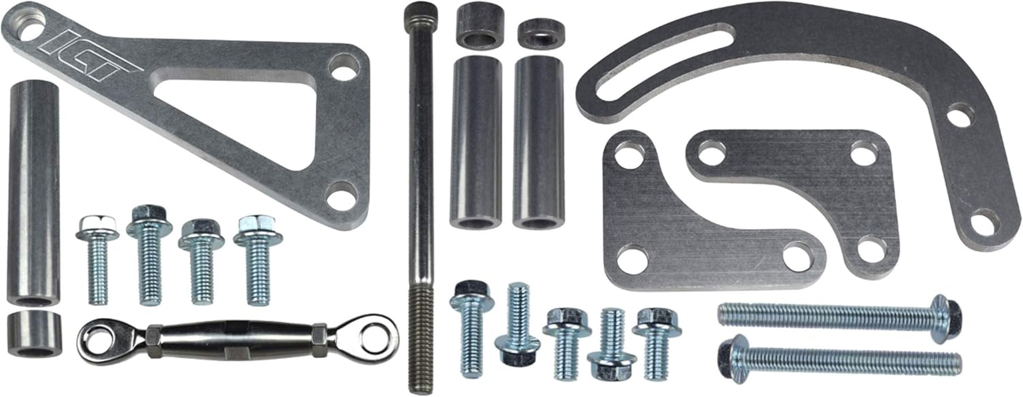 SBC Billet Adjustable Alternator Power Steering Bracket Kit LWP Chevy Small Block 551476 image number 3