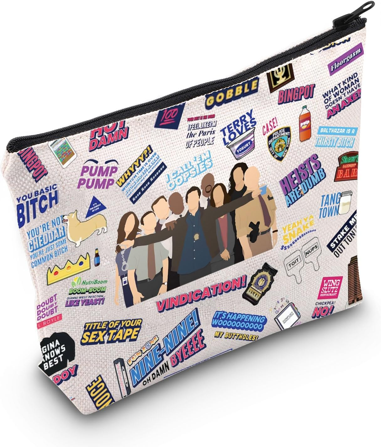 WZMPA Brooklyn 99 Cosmetic Bag Jake & Amy & Schmidt & Gina & Holt Fans Gift Brooklyn 99 Character Makeup Zipper Pouch Bag Brooklyn 99 Merch, Nine-Nine, Fit image number 4