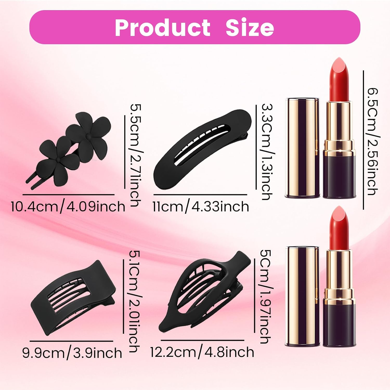 FOLAI 12 Pcs Hair Clips Set Hair Clips Strong Hold for Daily Use Office image number 3