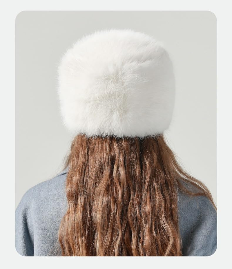 HENWUBEI Women&rsquo;S Russian Faux Fur Bomber Hat - Winter Trapper Ear Warmer for Skiing, Hunting, Travel, Soft Fluffy Fleece-Lined Cold Weather Hat White image number 1