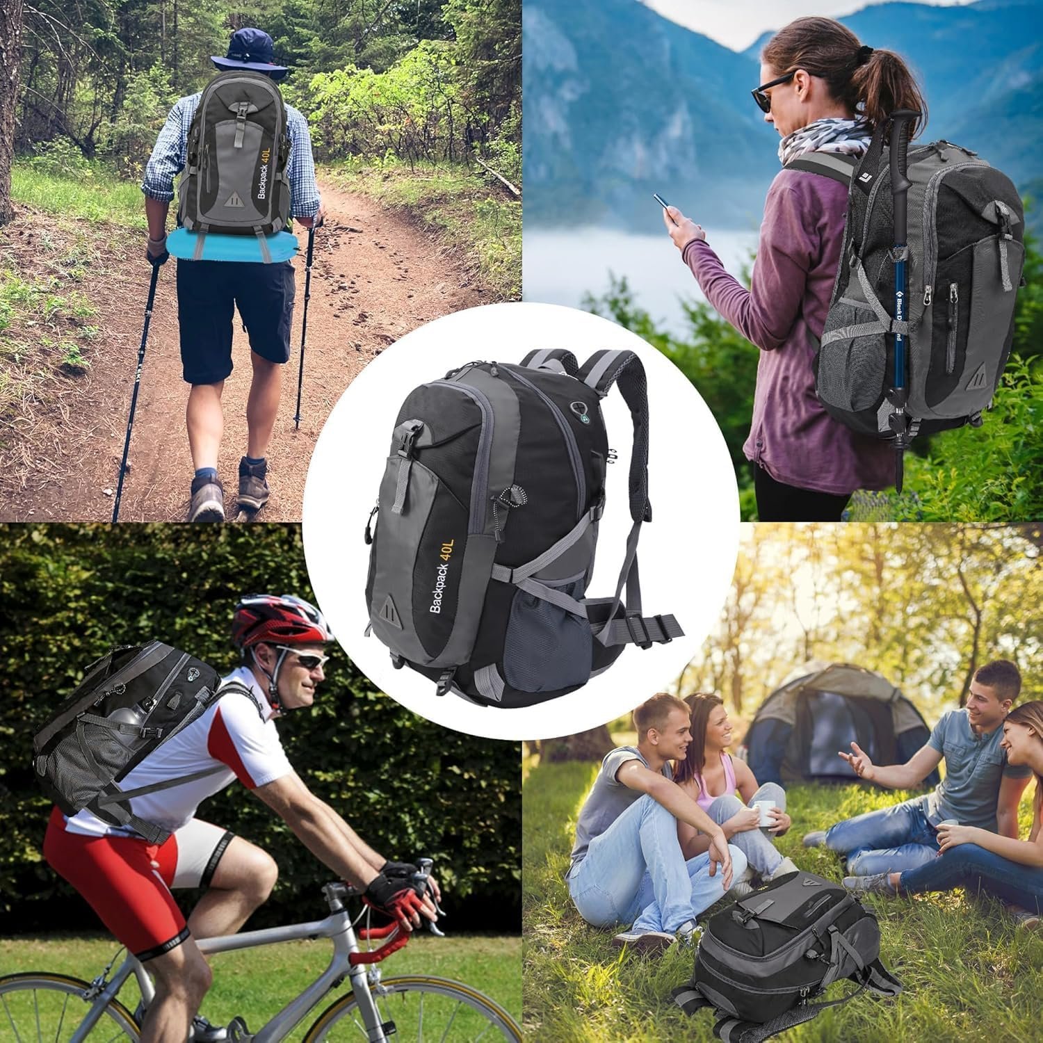ROSSRORE Foldable Backpack 20L Waterproof Lightweight Pack, Travel Daypack for Men & Women,Hiking Backpack for Travel Camping Cycling 0.46Lb Winter Outdoor Leisure Gear - Blue image number 7
