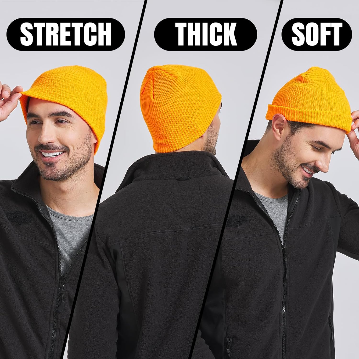 TOPTIE Winter Cuffed Beanie Knit Hats for Teens, Warm & Soft Toboggan Cap - Navy image number 2