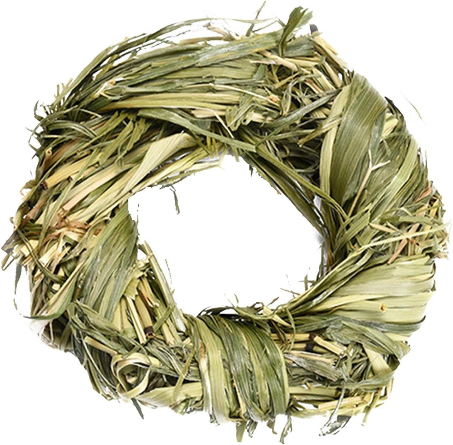 Toys for Rabbits - Activity Toys for Small Animal - Grass Balls Carrot Teething Toys for Gerbils, Guinea, Dwarf Bunny, Pet Cage Entertainment - Grass Ring image number 4