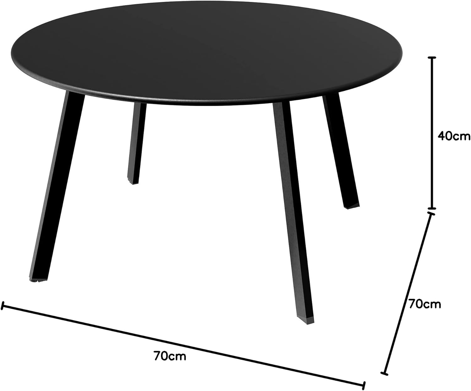 Grand Patio Outdoor Coffee Table, Steel Weather-Resistant Outdoor Side Table, Round, Black image number 4