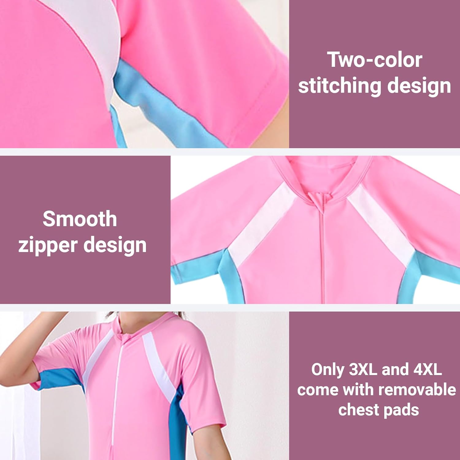 Fiohiros Girls Swimming Costume, Girls Swimsuit One-Piece, Quick Dry Short Sleeve Swimming Suit for Girl Beach Bathing & Water Sports