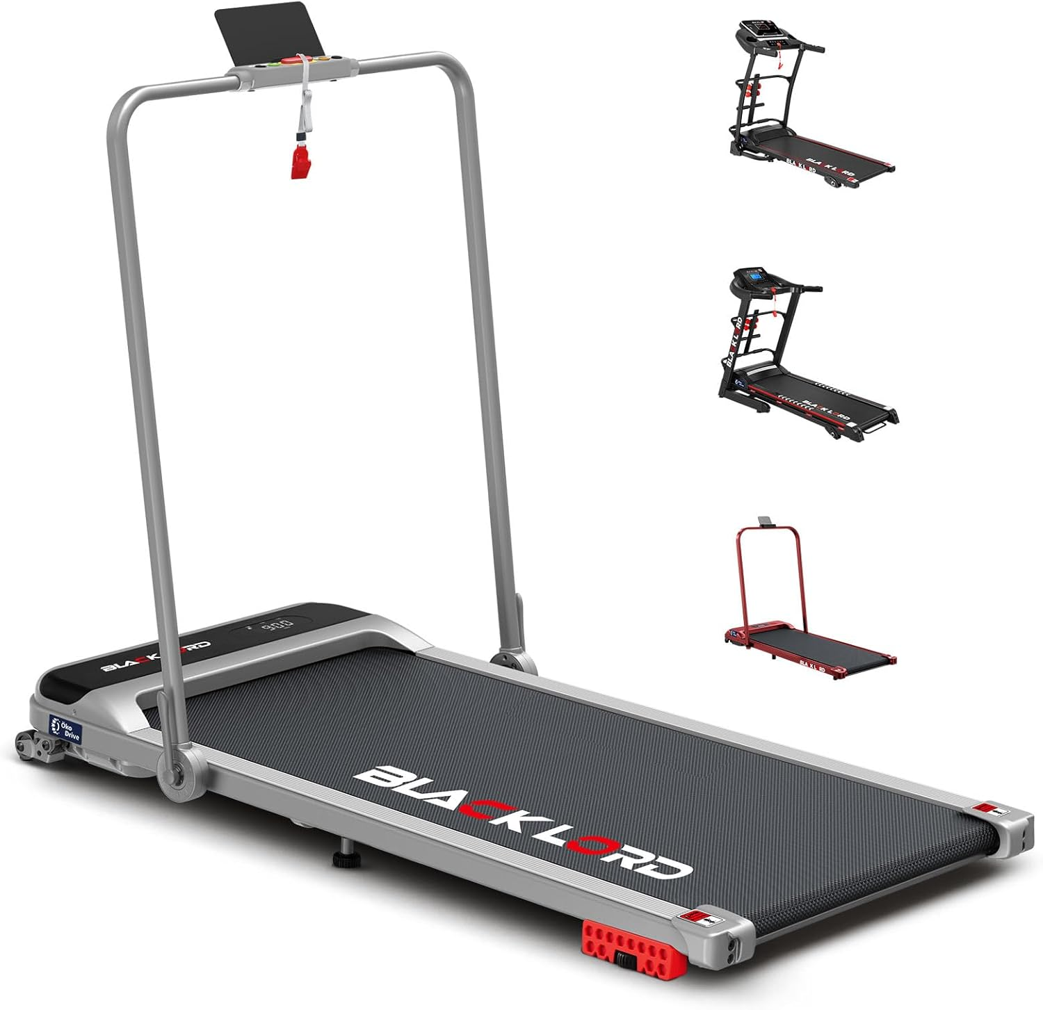 BLACK LORD Treadmill Electric Walking Pad under Desk 3.4HP with 3-Level Incline, Jogging Running Exercise Workout Machine with Bluetooth Control, Cardio Trainer for Home Gym Office, MS2-H Silver image number 6