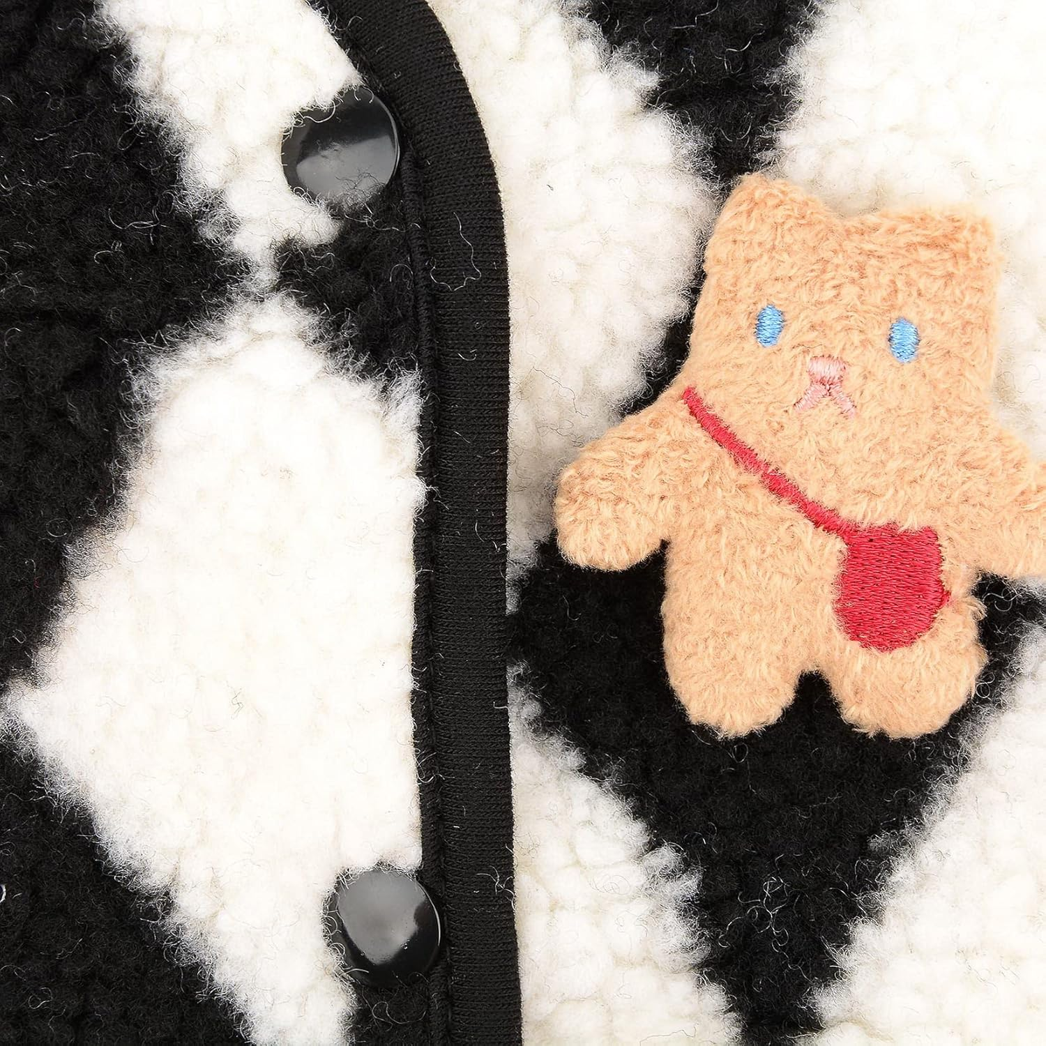 Zunea Winter Jacket Coat for Small Dogs Fleece Jumper Soft Warm Puppy Clothes Fuzzy Sweater Coat Plaid Fluffy Cold Weather Vest Pet Girl Boy Apparel Chihuahua Doggy Yorkie Cats Clothing Black L image number 4