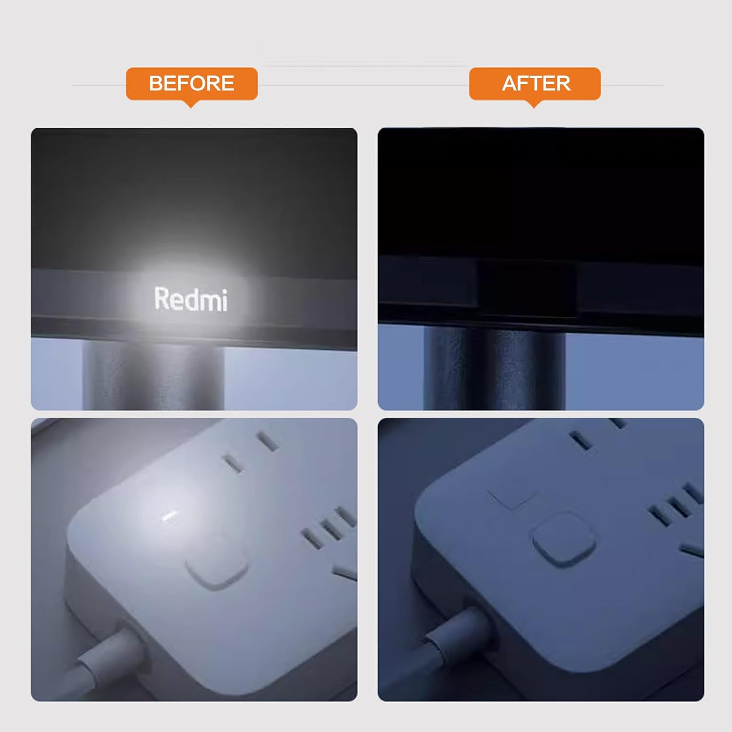 4Pcs Dimming Stickers，Led Light Blackout Sticker Light Dimming Stickers, Suitable for Bedroom Fans, Air Conditioners, Routers, Etc. to Adjust the Brightness of Device Indicators (Black-2,White-2)