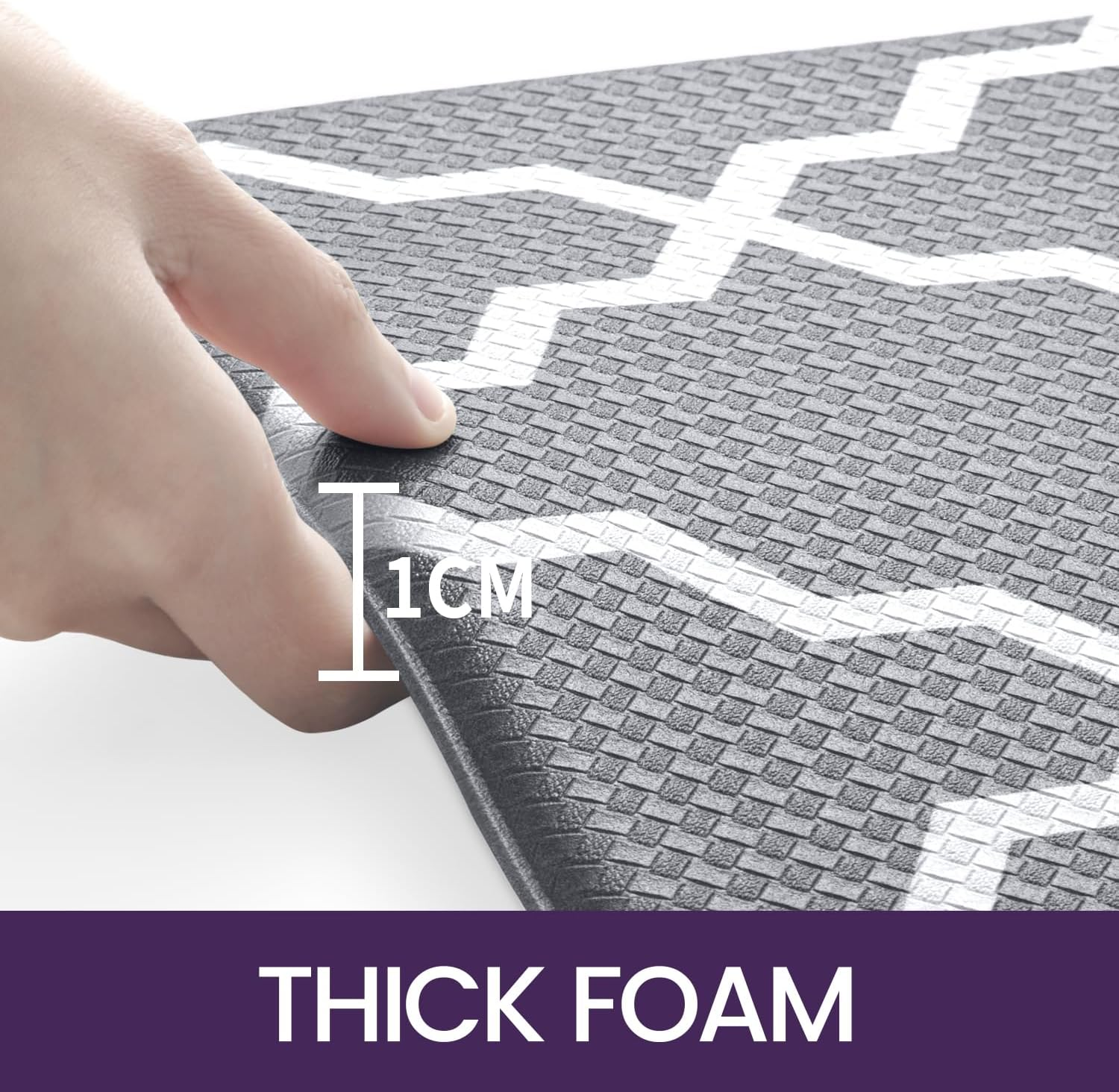 DEXI 2 Piece Kitchen Rugs Set, Non-Slip anti Fatigue Standing Mat for Floor, Waterproof Comfort Runner Rug, Easy to Clean, 44 X 75 Cm+44 X 150 Cm, Grey image number 3