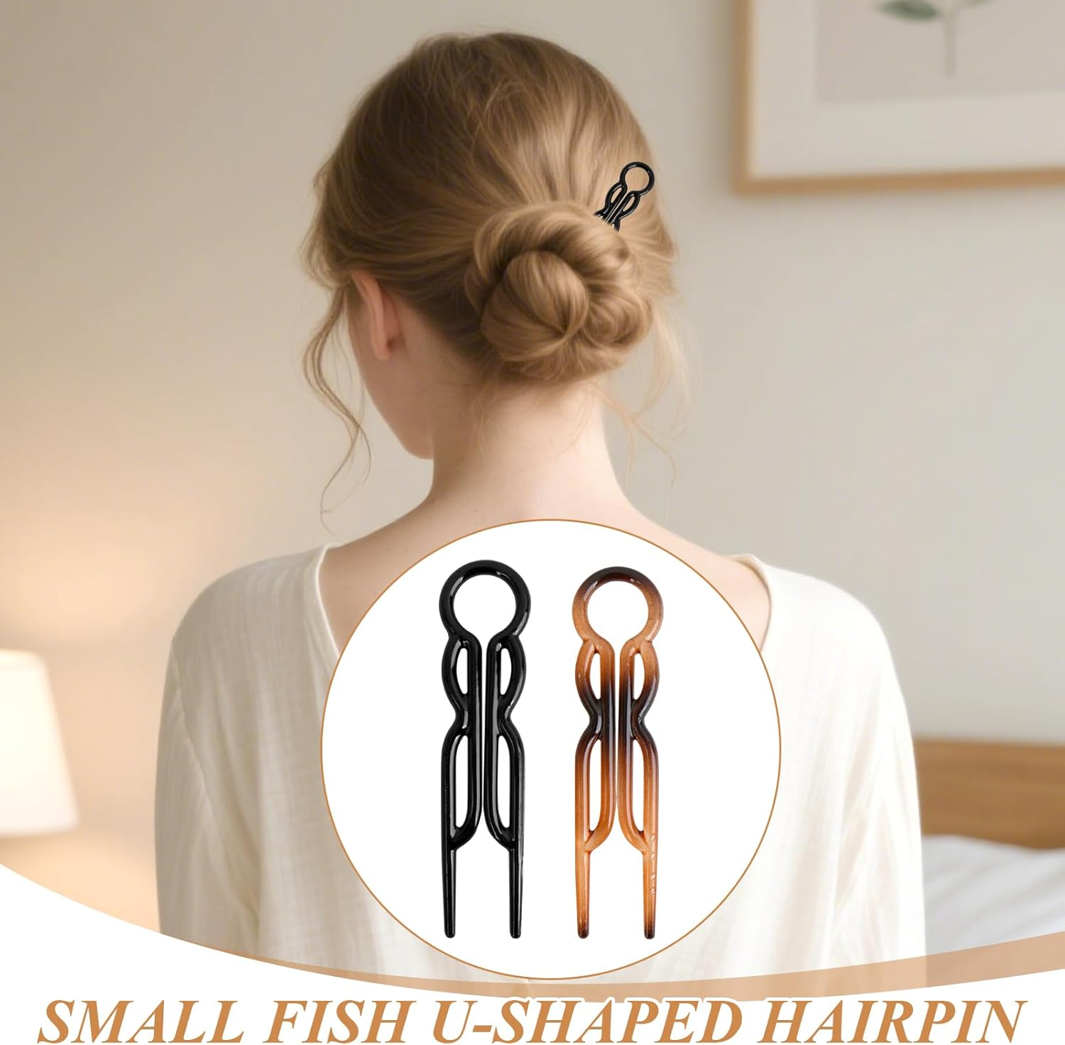 12 Pcs Hair Pins for Women - 6 Black & 6 Brown U-Shaped Magic Grip Hairpins, Strong & Durable Hair Styling Accessories for Fine & Thick Hair, French Twist Bun Pins, Elegant Hair Clips for Everyday Use image number 1