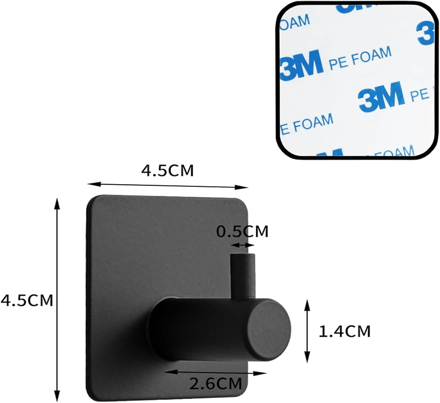 Black Adhesive Towel Hooks Heavy Duty Stick on Wall Hooks Shower Hooks for Bathroom Kitchen Door-4 Packs - Gold image number 6