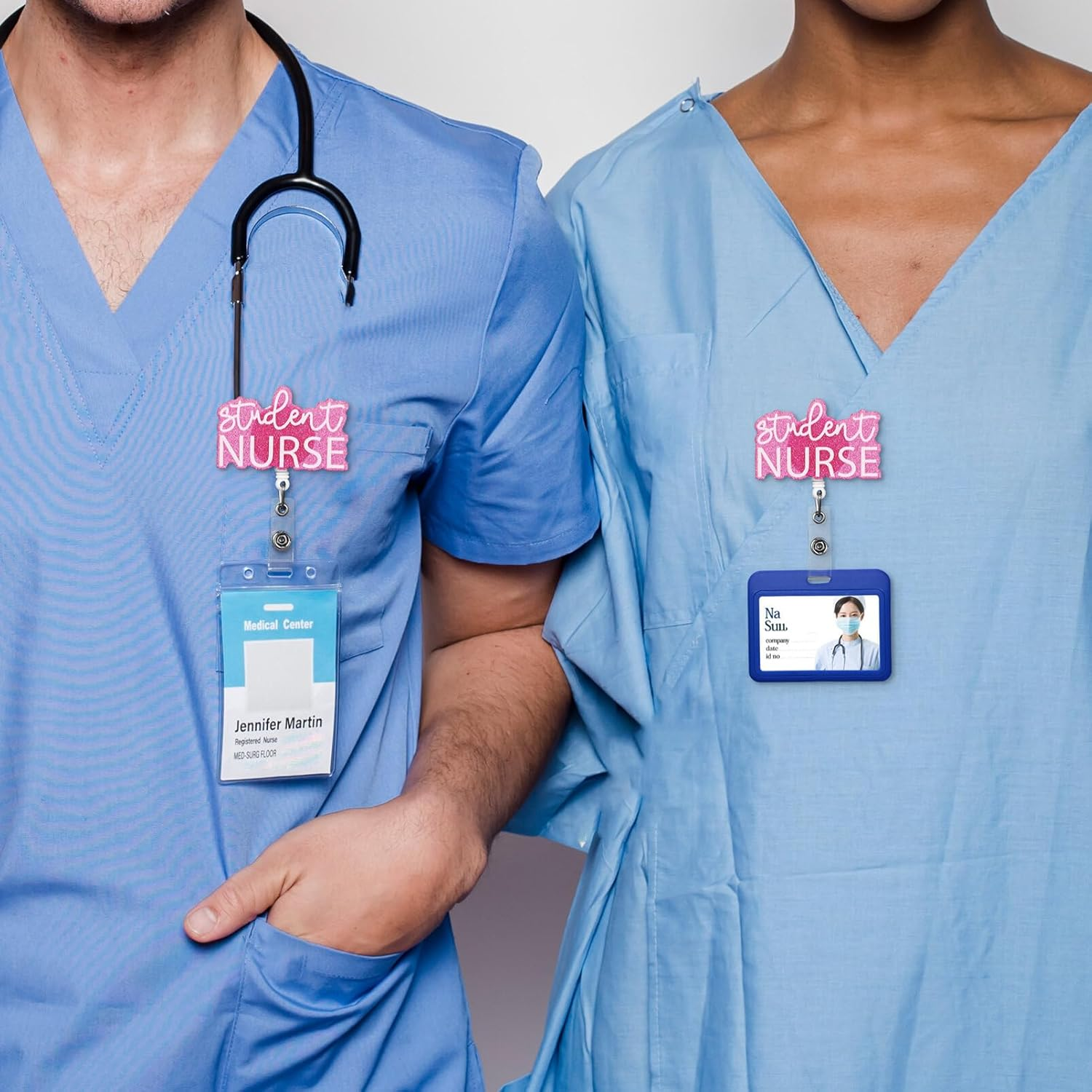 2Pcs Retractable Nurse Badge Holders Student Nurse Badge Reel Accessories for Healthcare Professionals Easy to Attach and Match image number 6