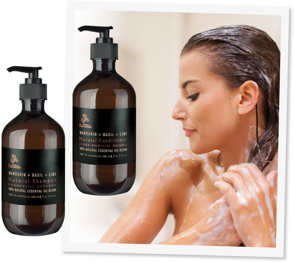 Urban Rituelle Equilibrium Natural Shampoo, 500Ml - Mandarin, Basil & Lime, Enriched with Kakadu Plum, Hibiscus & Soy Protein, Gently Cleanses, Nourishes & Softens Hair, for All Hair Types image number 5