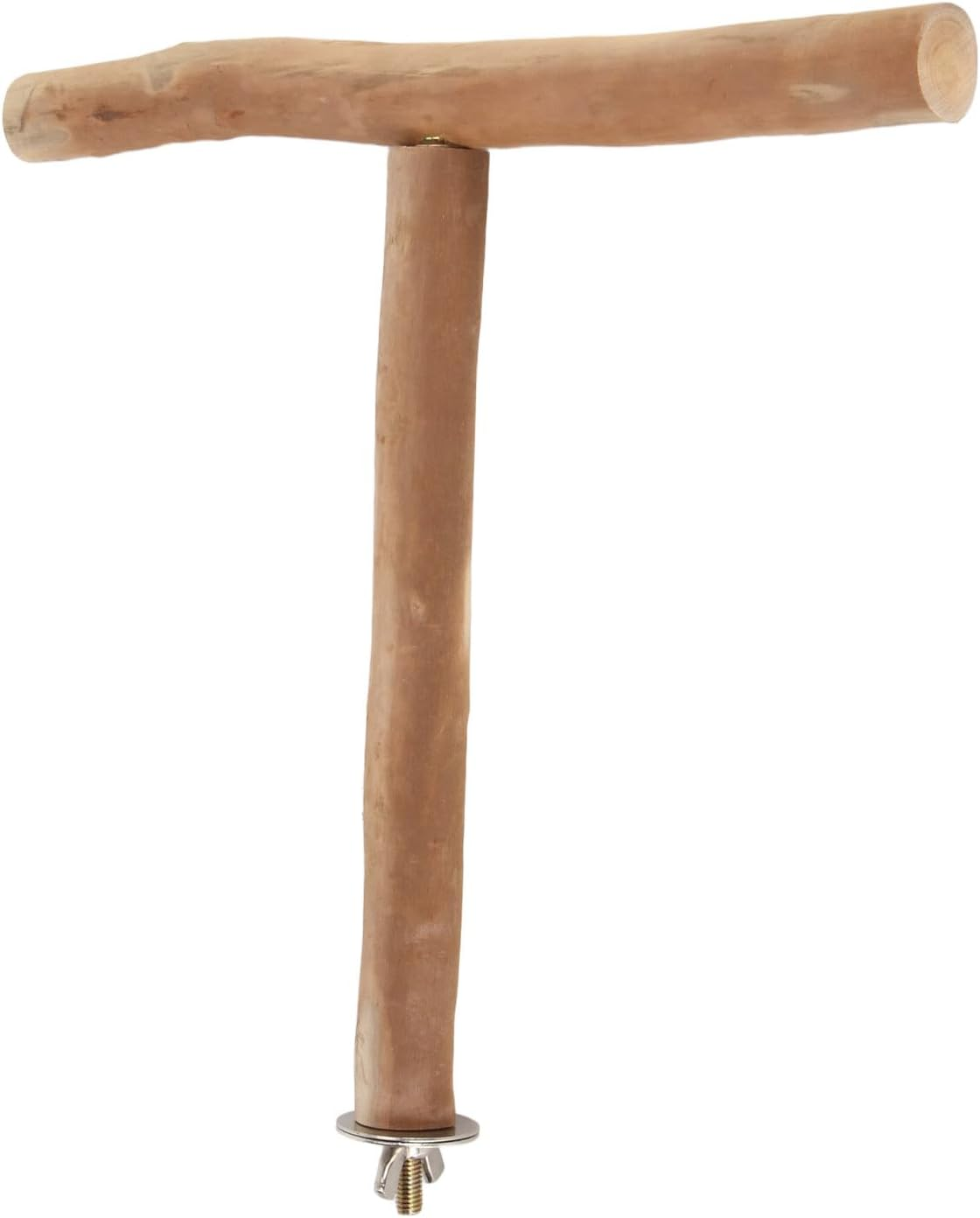 Training Climbing Toys T Shaped Wood Bird Perch Fun Palm Grinding Chewing Exercising Relieve Boredom Wooden Lovebird Stand for Bird Cage image number 5