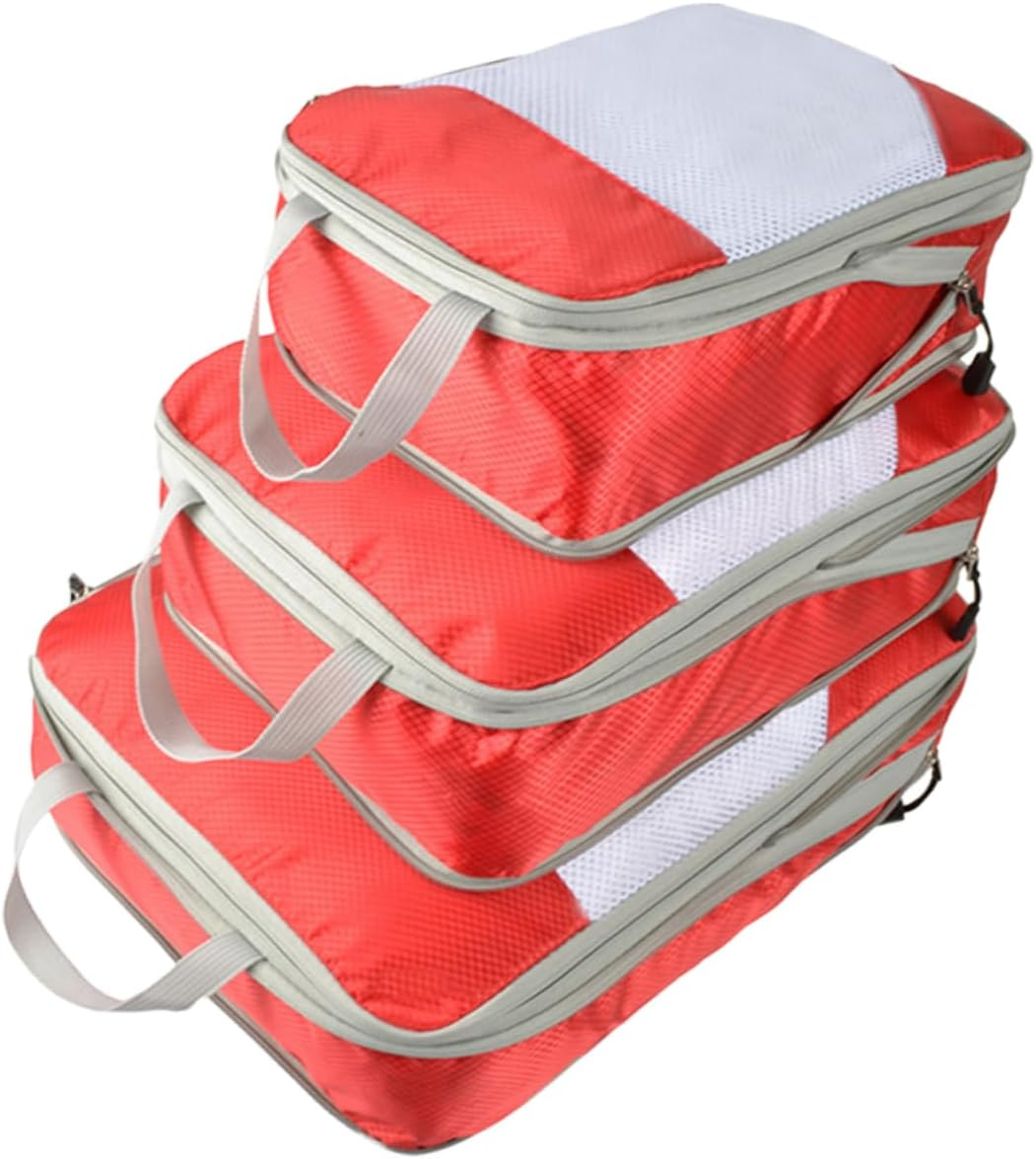 LIFKOME 3Pcs Travel Case Nylon Bags Compression Storage Suit for Luggage Clothes Storage Pouch image number 3