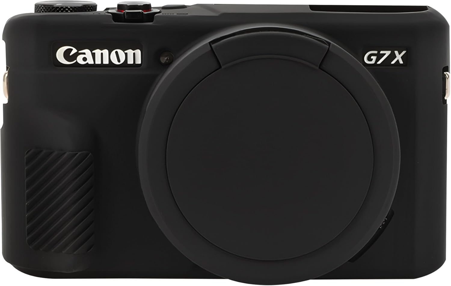 Canboc Protective Case for Canon Powershot G7X Mark II Digital Camera, G7 X Mark II Soft Silicone Cover with Removable Lens Cover, Black (Case Only)