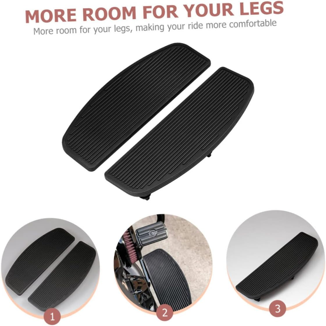 SOESFOUFU Motorcycle Rear Foot Pegs Pad Sturdy Footboard Wide Foot Tread for Motorbike Accessories image number 2