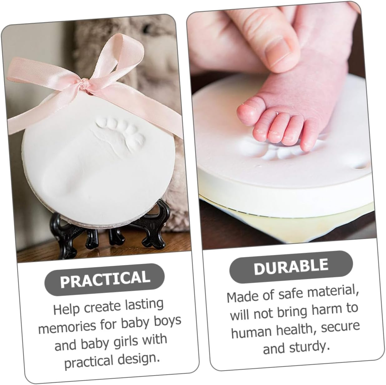 4Pcs Handprint Footprint Keepsake Kit for Newborns Shower Gifts Handprint Holder Boy Girl Footprint Keepsake Birthday image number 6