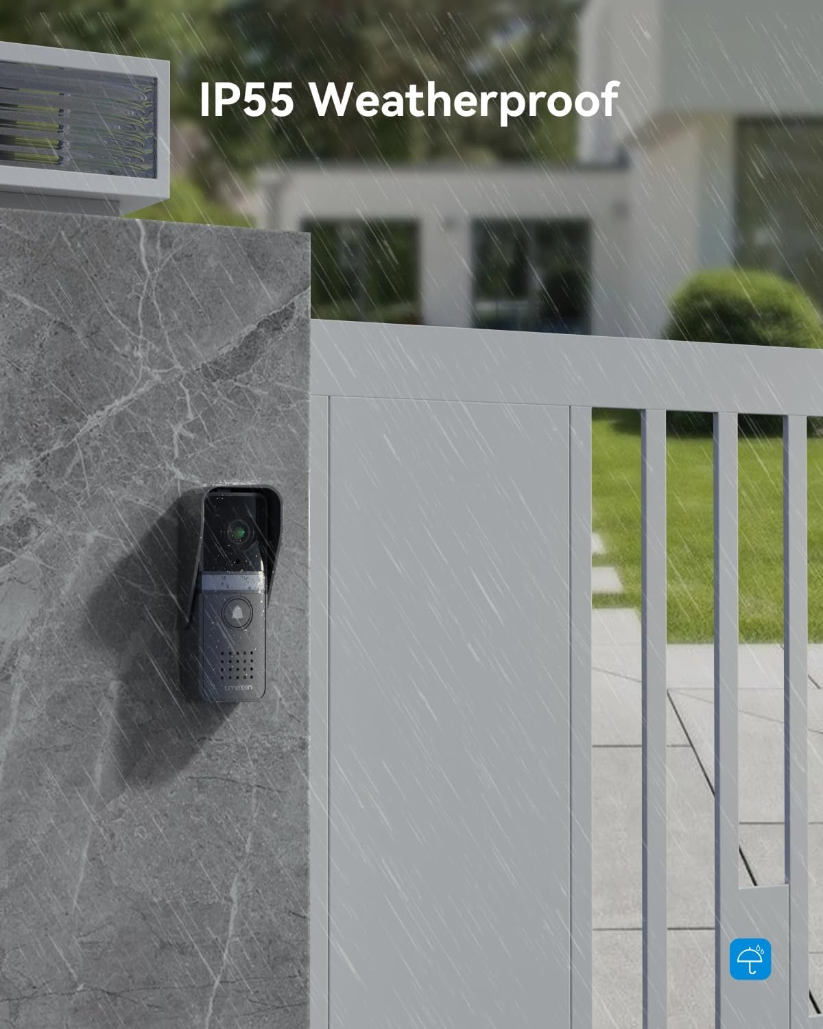 TMEZON Wired Video Intercom System, 7 Inches Video Doorbell Camera with Monitor, Wired Door Bell Support Monitor Unlock, Monitoring, Dual-Way Intercom for Villa Home Office Apartment image number 2