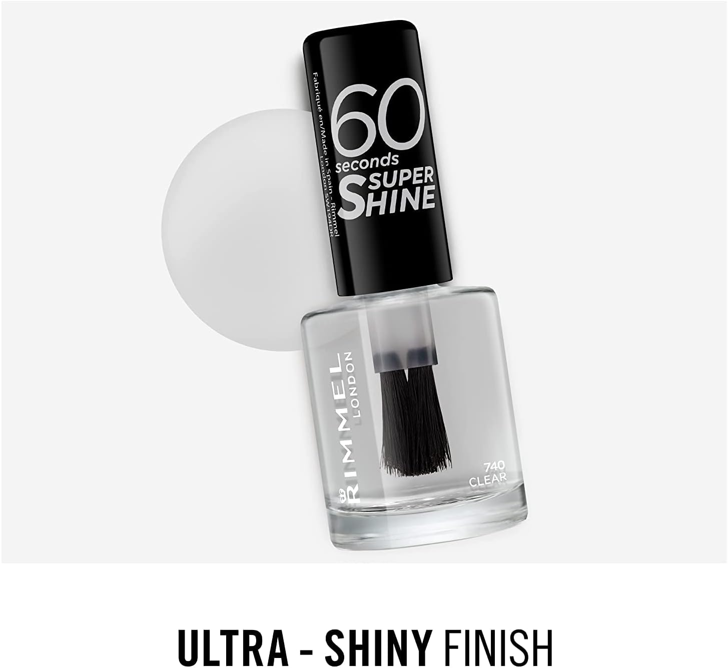 Rimmel London 60 Seconds Super Shine Nail Polish, #740 Clear 8Ml image number 3