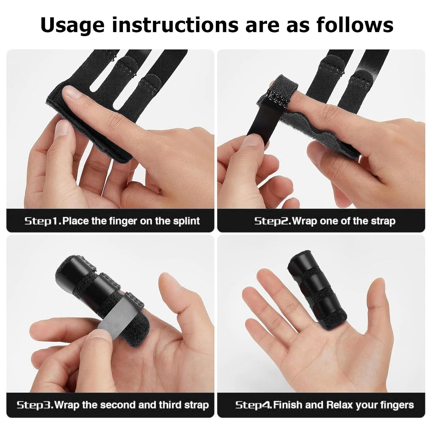 Finger Splint - 4 Pcs Trigger Finger Splints Brace for Broken Finger Protection, Knuckle Immobilization, Straightening Arthritis Pain Relief image number 3