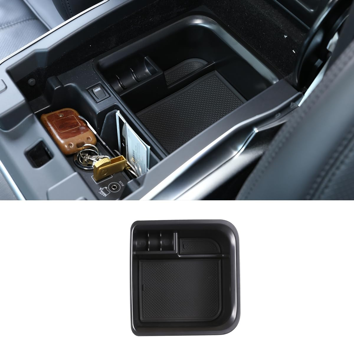 For Land Rover Range Rover Vogue/Sport 2013-2017 ABS Car Center Console Armrest Storage Box Phone Tray Glove Organizers Box,With Refrigerator image number 5