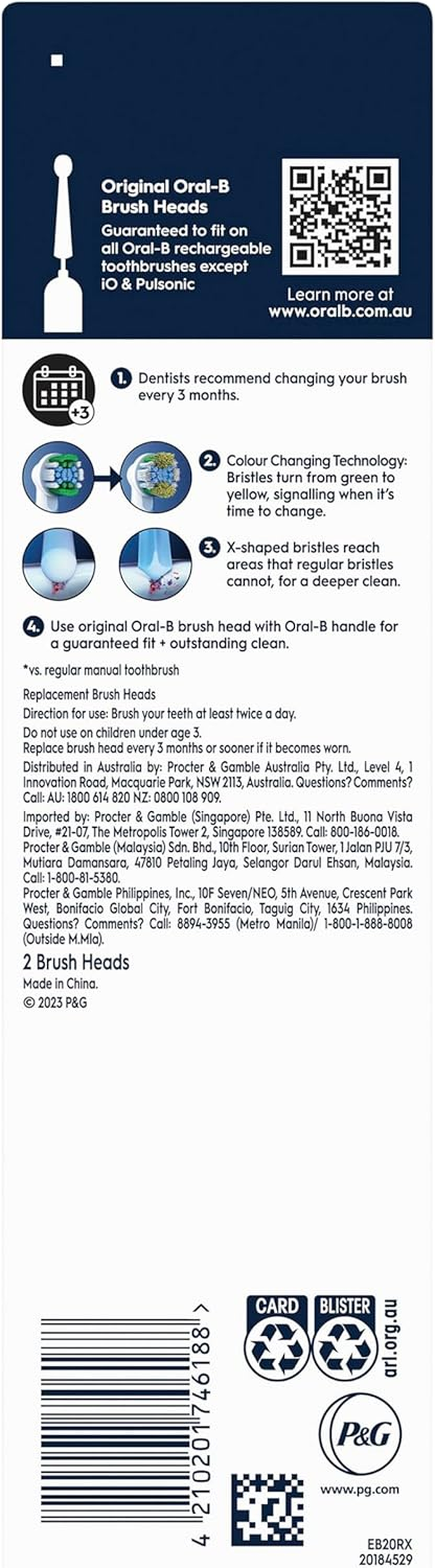 Oral-B [GENUINE] Everyday Clean Electric Toothbrush Replacement Heads, 2 Pack image number 2