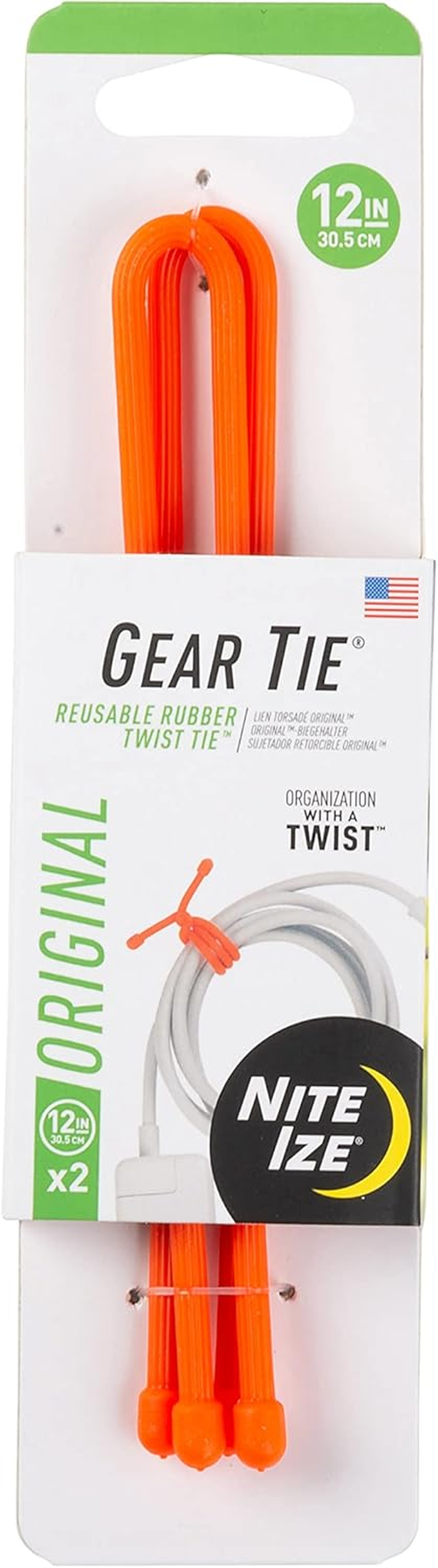 Nite IZE Original Gear Tie 2 Pack Made in the USA
