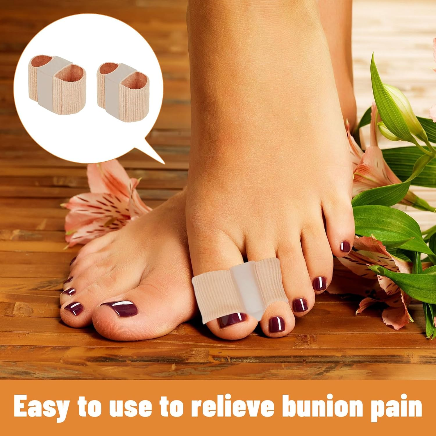 Toe Separators, 6Pcs Bunion Corrector for Men and Women, Toe Spacers with 2 Loops, Bunion Corrector Relief, Big Toe Straightener for Overlapping Toe, Breathable Toe Spreader (S and L) image number 4