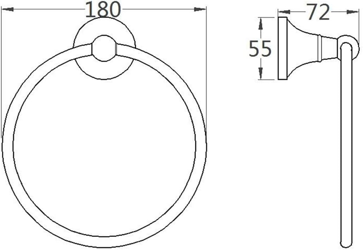 LIFKOME Brass round Towel Ring - Antique Style Brushed Brass Towel Rack Bathroom Hanging Accessories Wall Mounted for Home School Hotel and Public Toilets image number 3