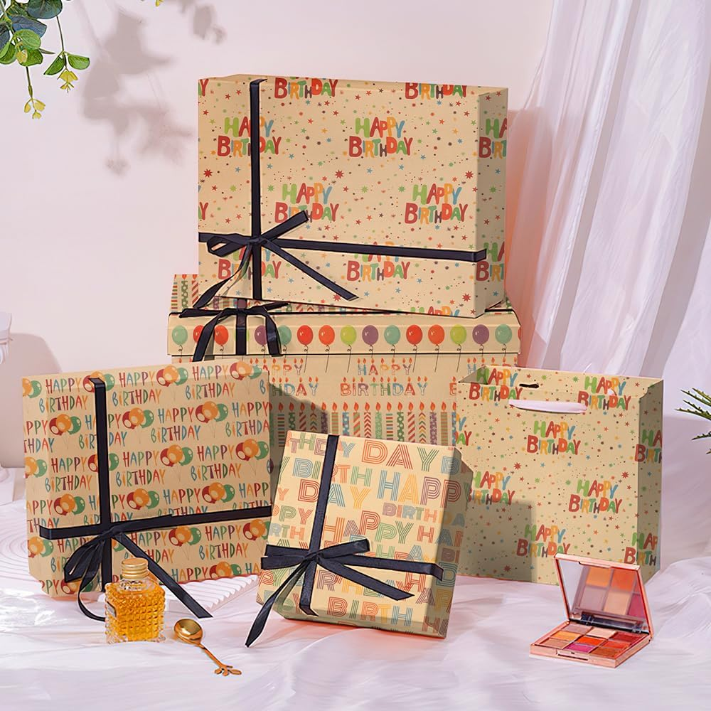 Rugwioyu Music Wrapping Paper 12 Sheets 20X27In Folded Flat Gift Wrapping Paper 4 Style Birthday Gift Wrapping Paper image number 1