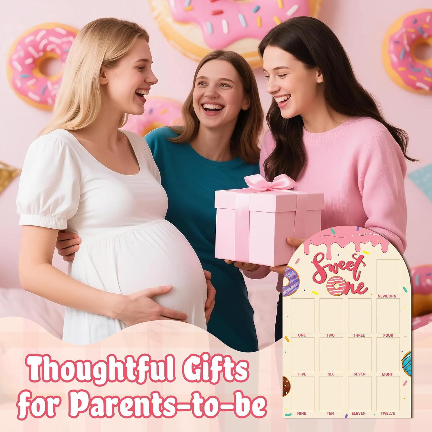 R HORSE My First Year Photo Frame Board, 3D Sweet One Birthday Party Decorations, Baby First Year Picture Frame 12 Months Milestone Display Wood Board 1St Birthday Nursery Decor Gift for Boy Girl image number 3