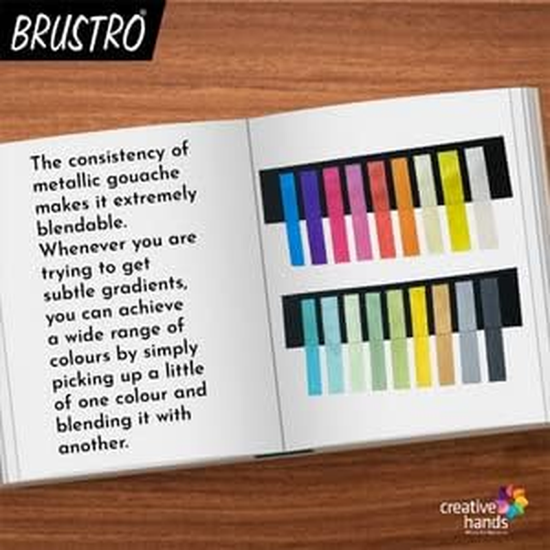 Brustro Artists' Metallic Gouache Set of 18X12Ml image number 2