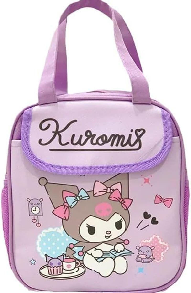 Cartoon Insulated Lunch Bags,Reusable Insulated Lunch Box, Leakproof Lunch Tote Bag, Easy to Clean Picnic Box Bento Bag, for Women Men Office Hiking Outdoor (Red)