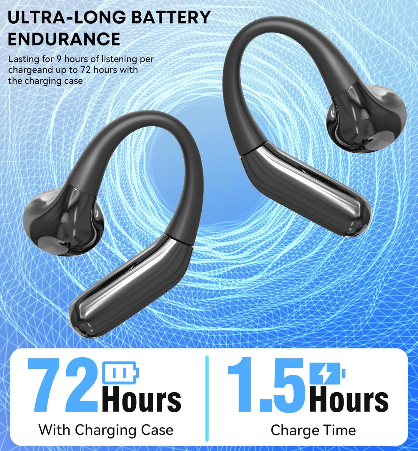 Likjhbn 2025 New Ai Translating Earbuds, 3-In-1 Language Translator Earbuds in Real Time, TWS Translator Earphones 144 Languages & Accents for Travel, Business, Learning (Glossy Black) image number 6