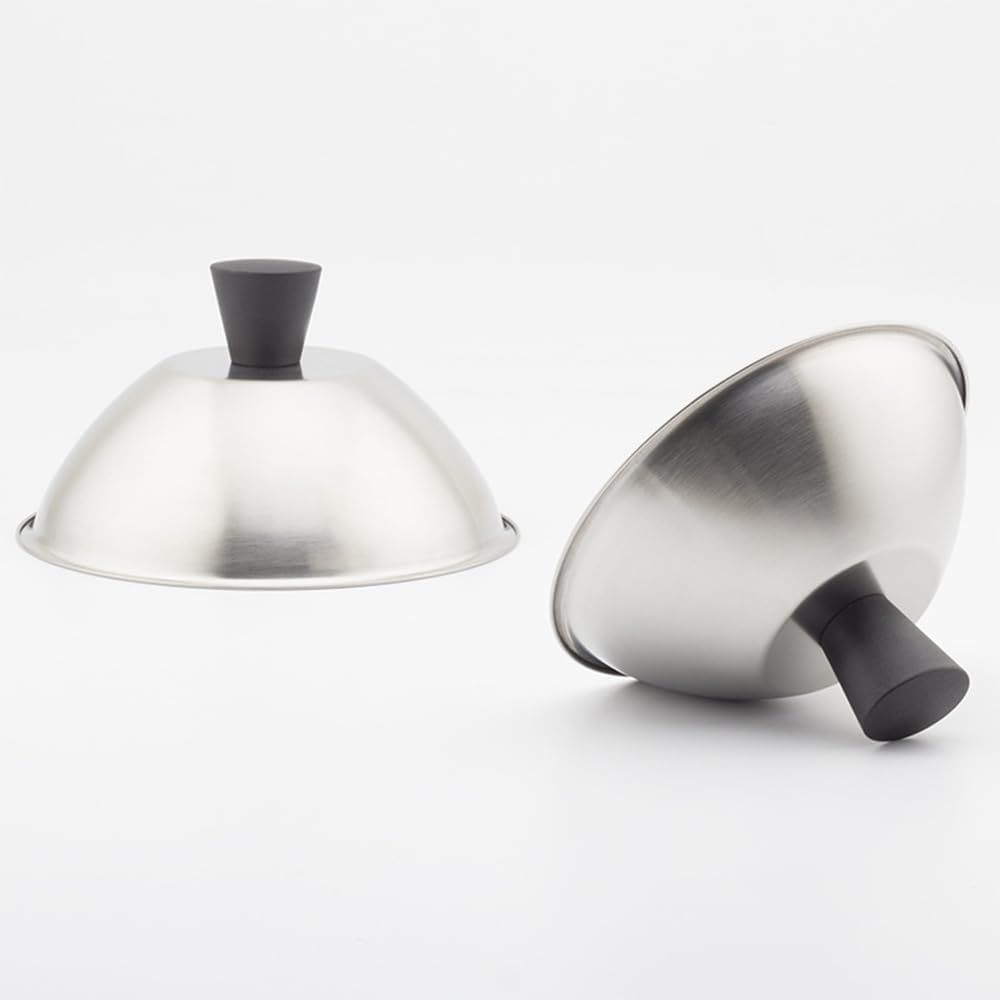 2 PCS Burger Covers Stainless Steel,Small Metal Steaming Cover Grill Lid,Cheese Melting Dome,Ideal for Indoor & Outdoor Flat Top Griddle Teppanyaki, Dishwasher Safe image number 6